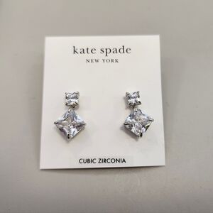 NWT Kate Spade Silver-Tone Showtime Drop Earrings